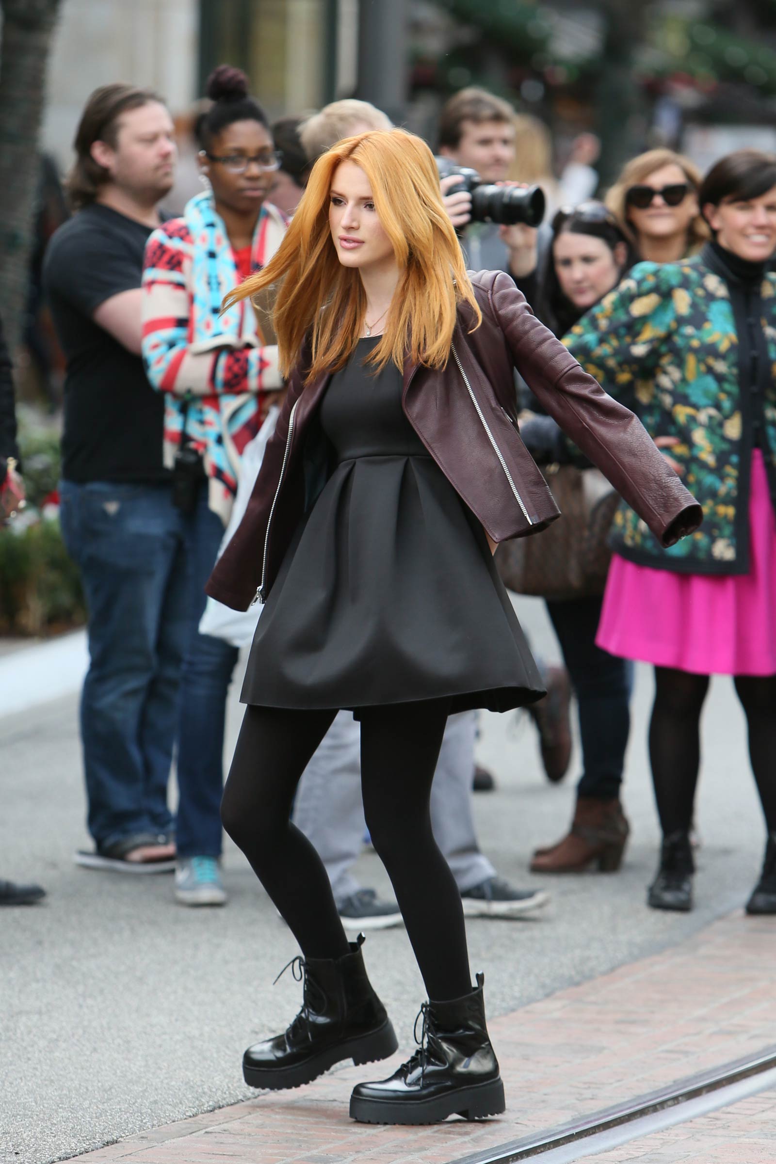 Bella Thorne Filming a Christmas Special