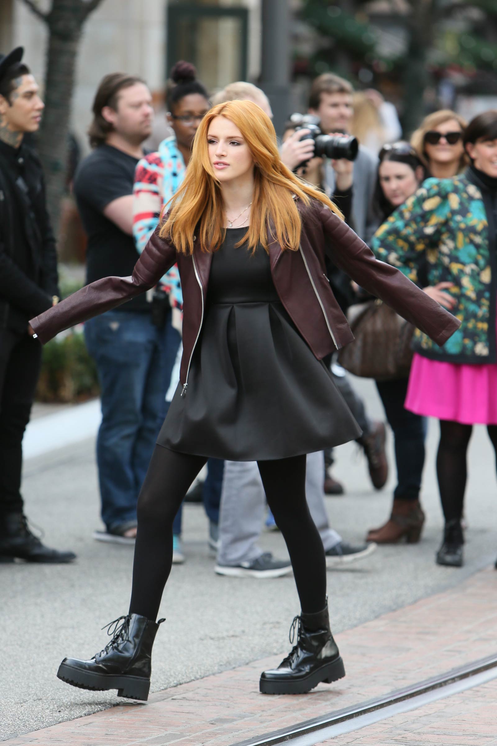 Bella Thorne Filming a Christmas Special