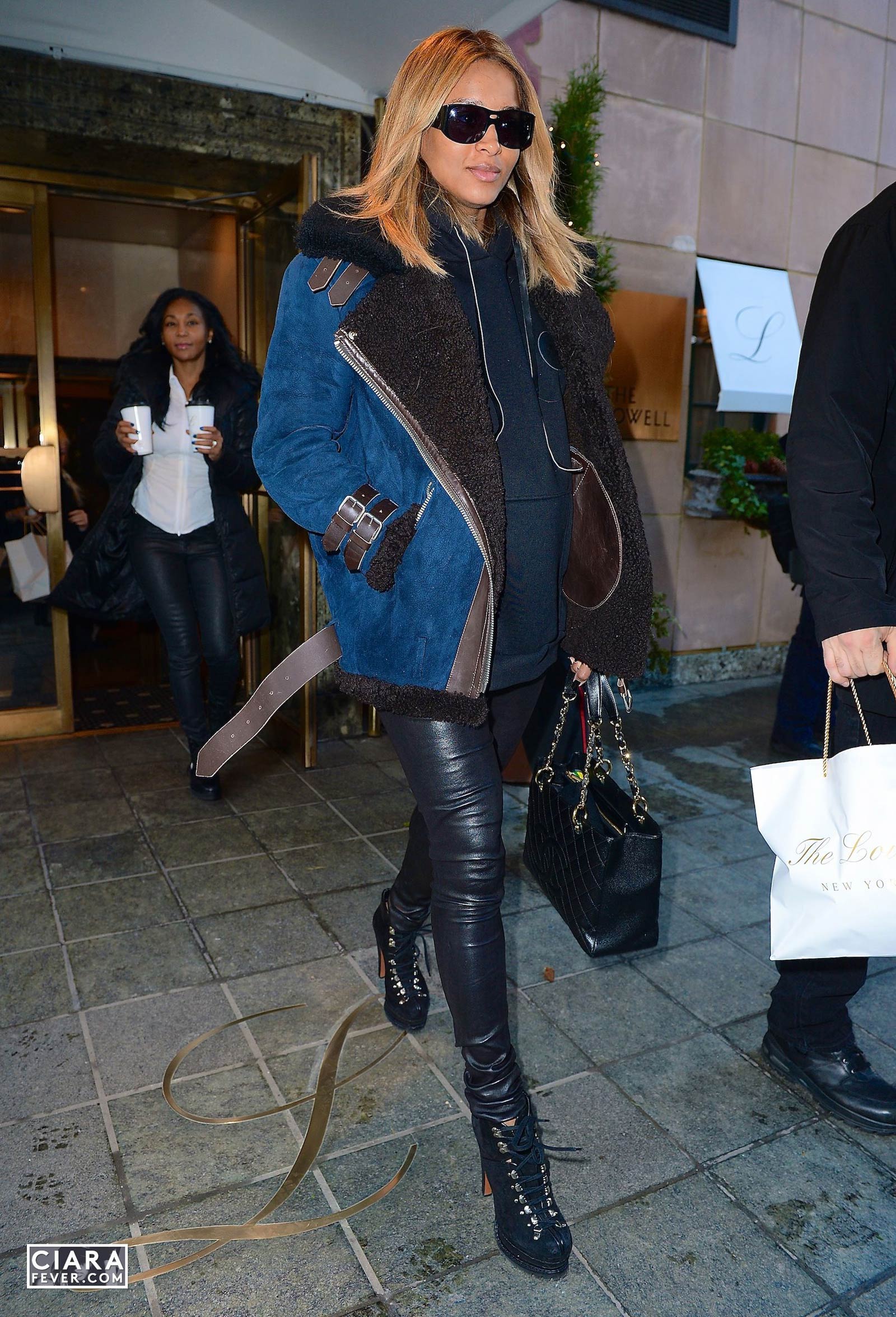 Ciara heads to the airport in New York City