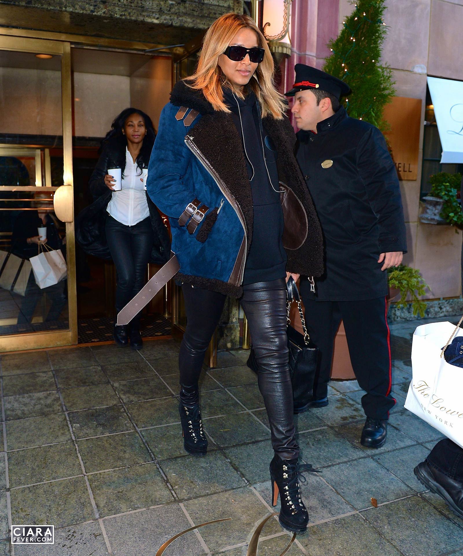 Ciara heads to the airport in New York City