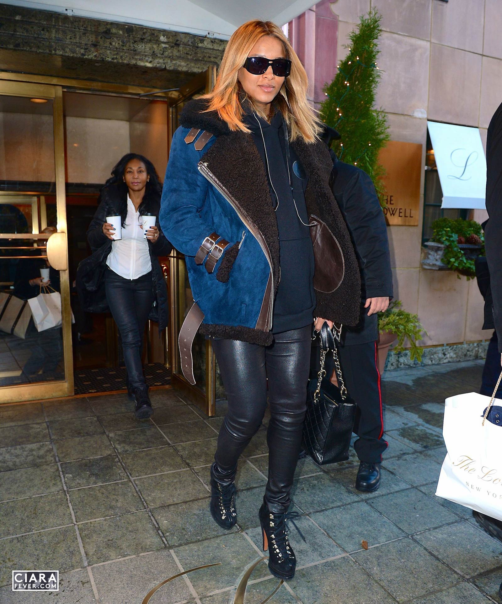 Ciara heads to the airport in New York City