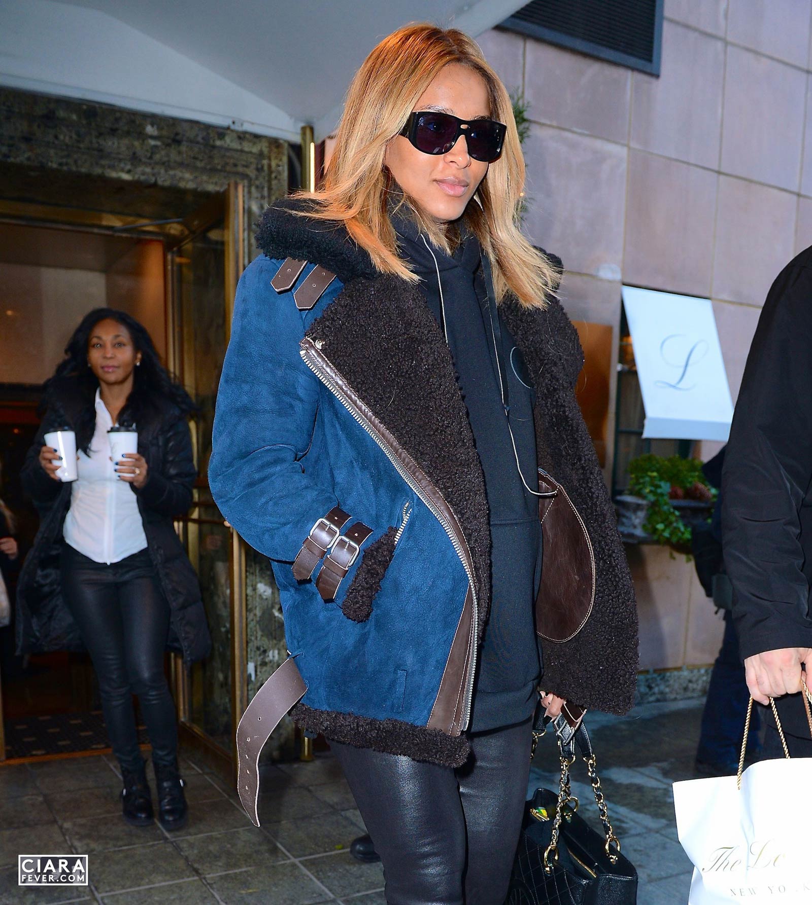 Ciara heads to the airport in New York City