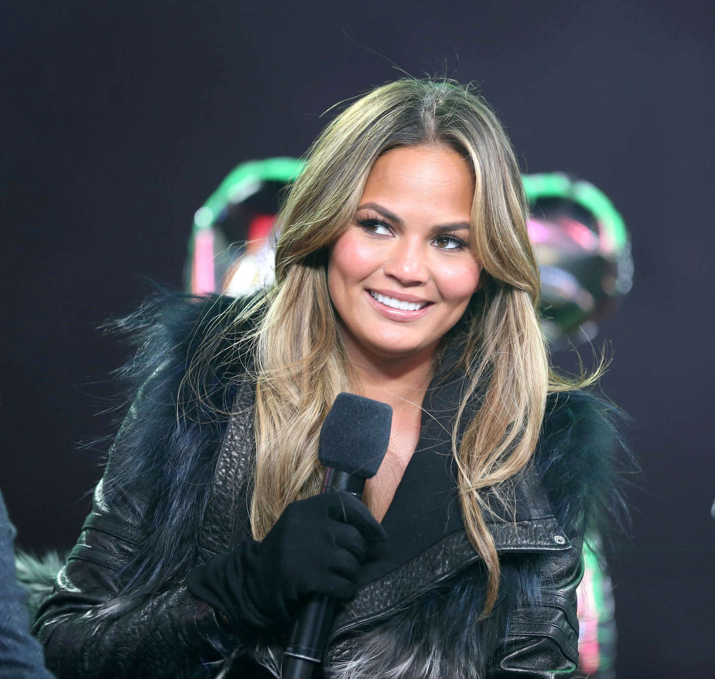 Chrissy Teigen attends New Year’s Eve at Times Square in NYC