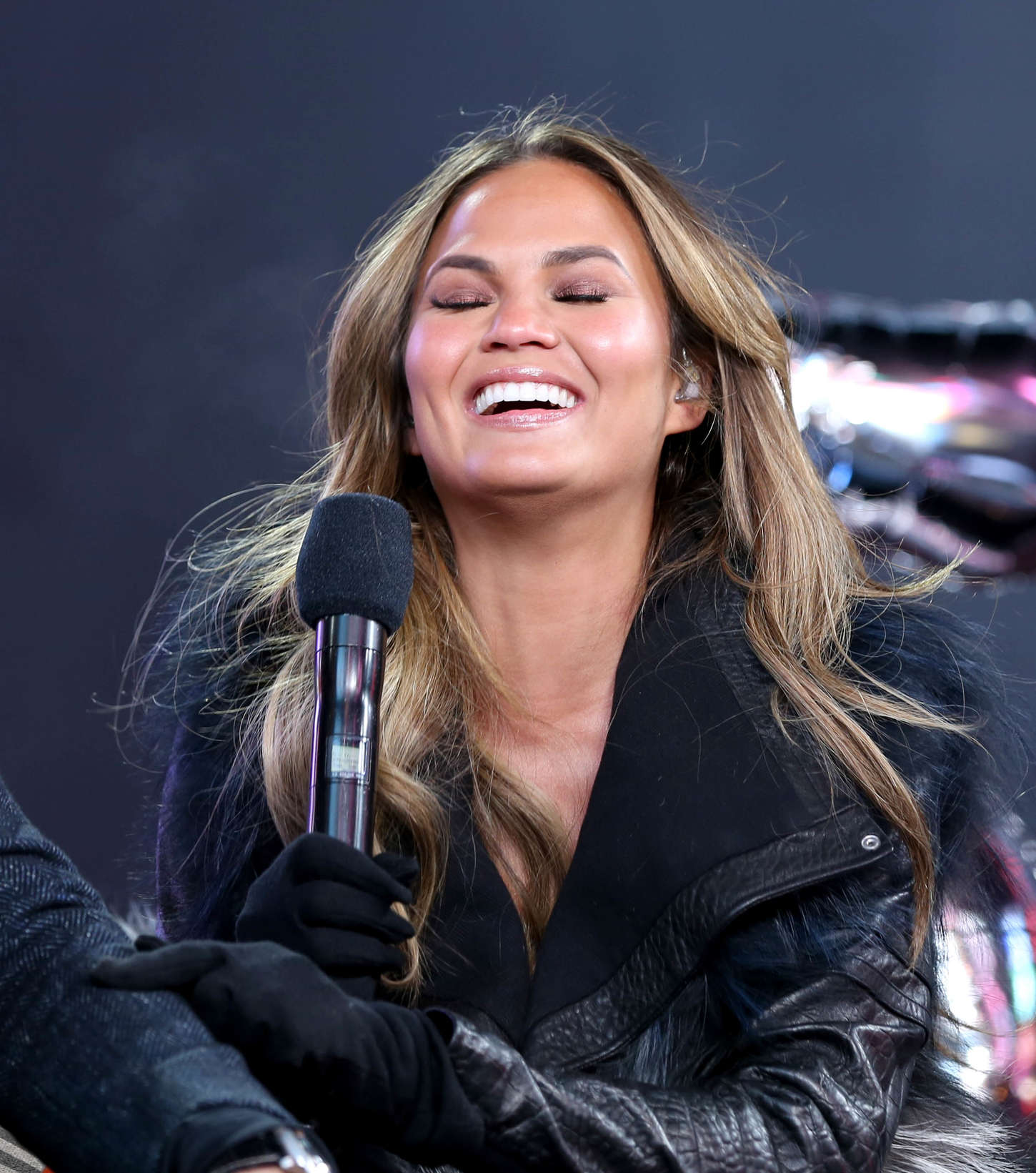 Chrissy Teigen attends New Year’s Eve at Times Square in NYC