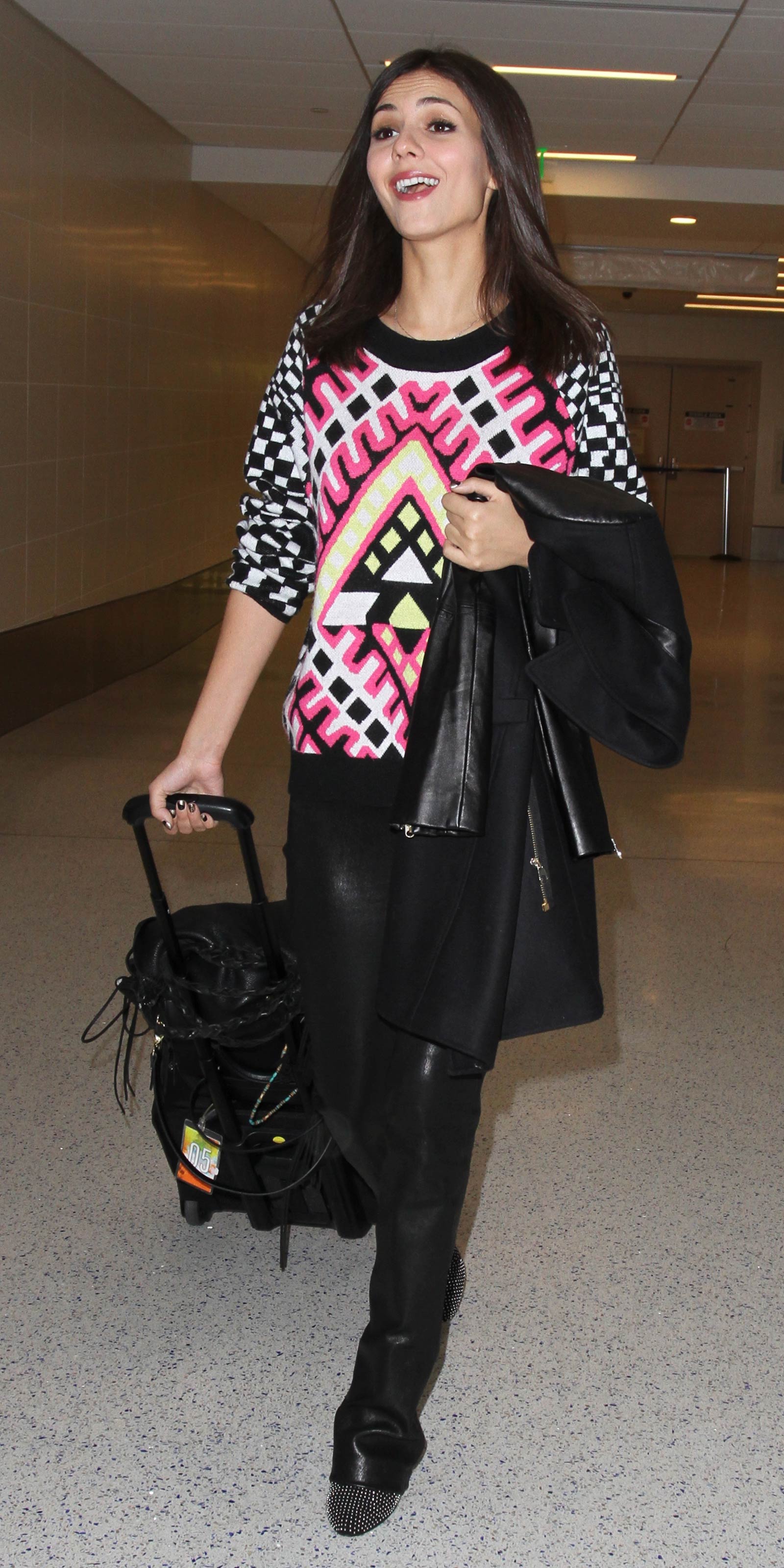 Victoria Justice at LAX airport arrival