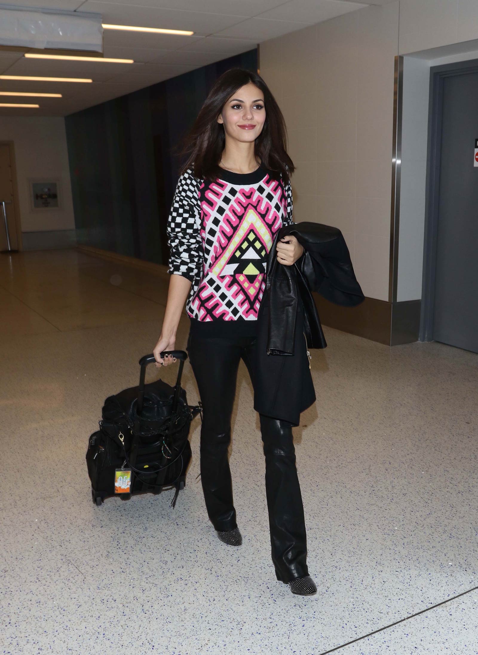 Victoria Justice at LAX airport arrival