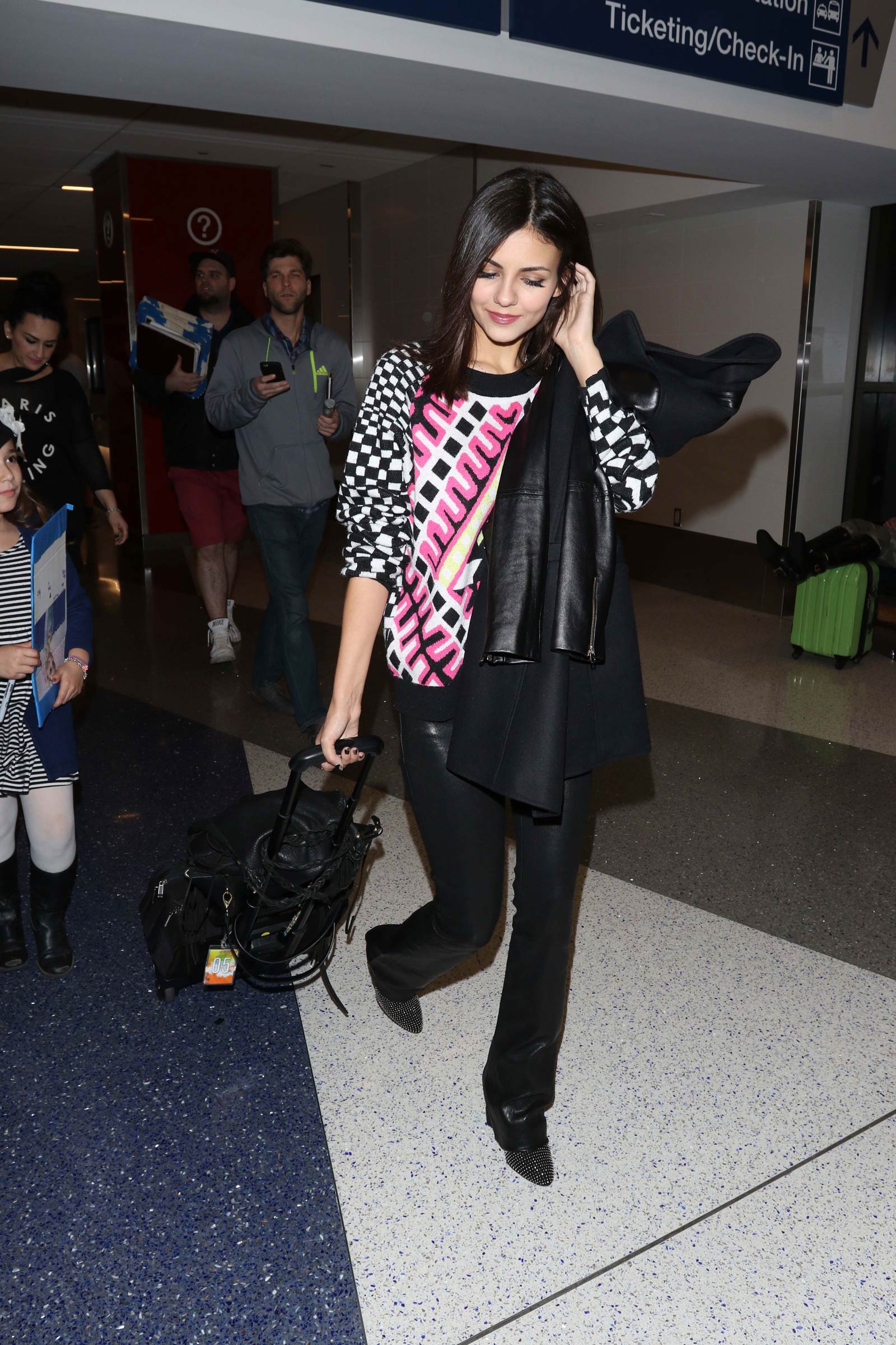 Victoria Justice at LAX airport arrival