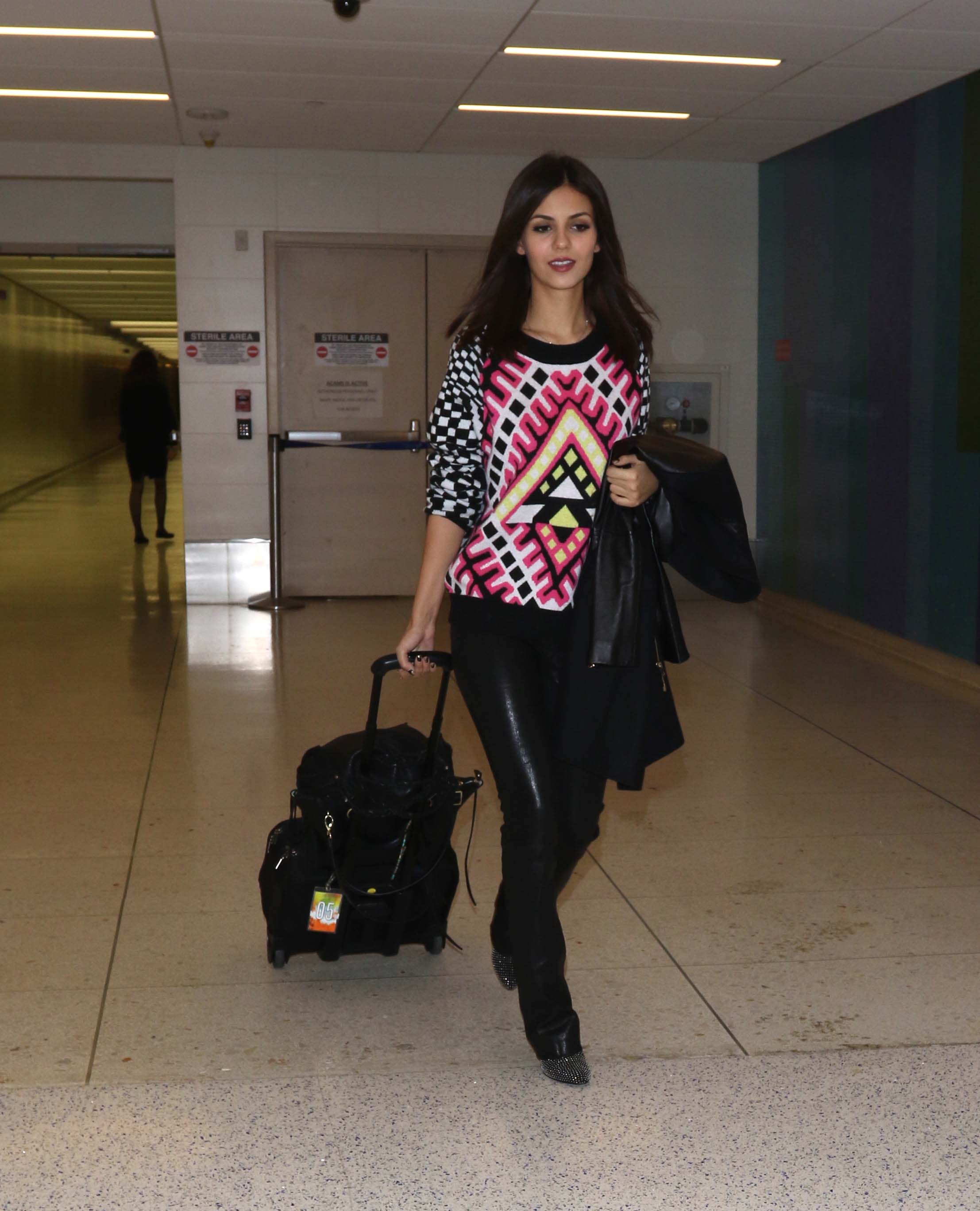 Victoria Justice at LAX airport arrival