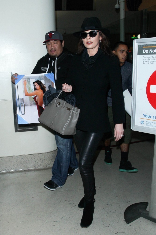 Catherine Zeta Jones seen at LAX