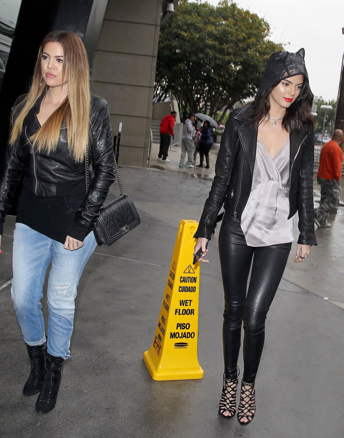 Kendall Jenner & Khloe Kardashian leave the Staples Center