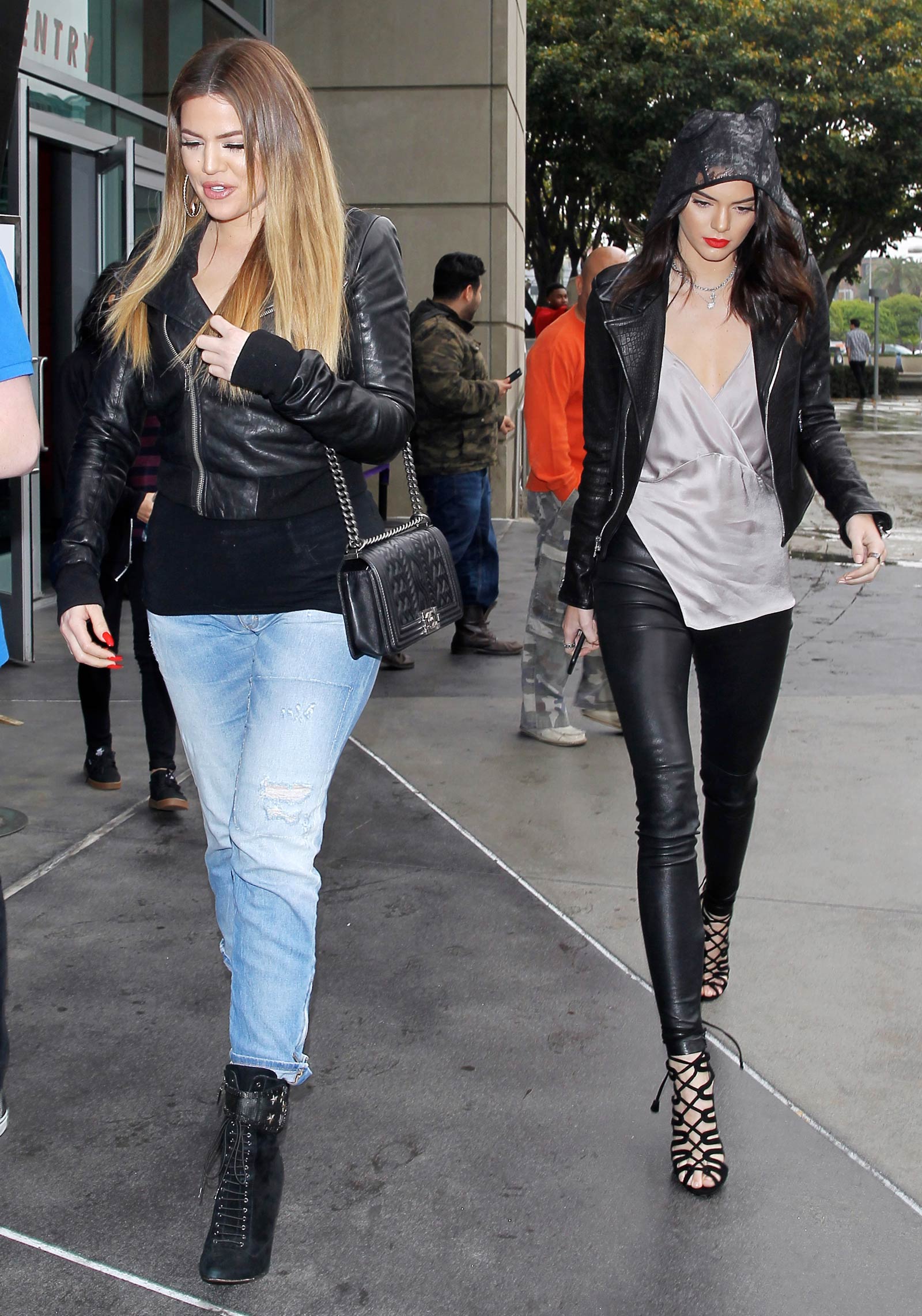 Kendall Jenner & Khloe Kardashian leave the Staples Center