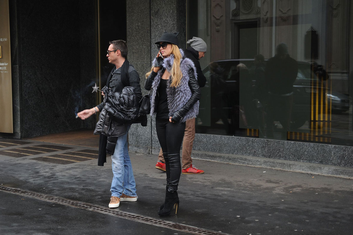 Paris Hilton seen in Milan