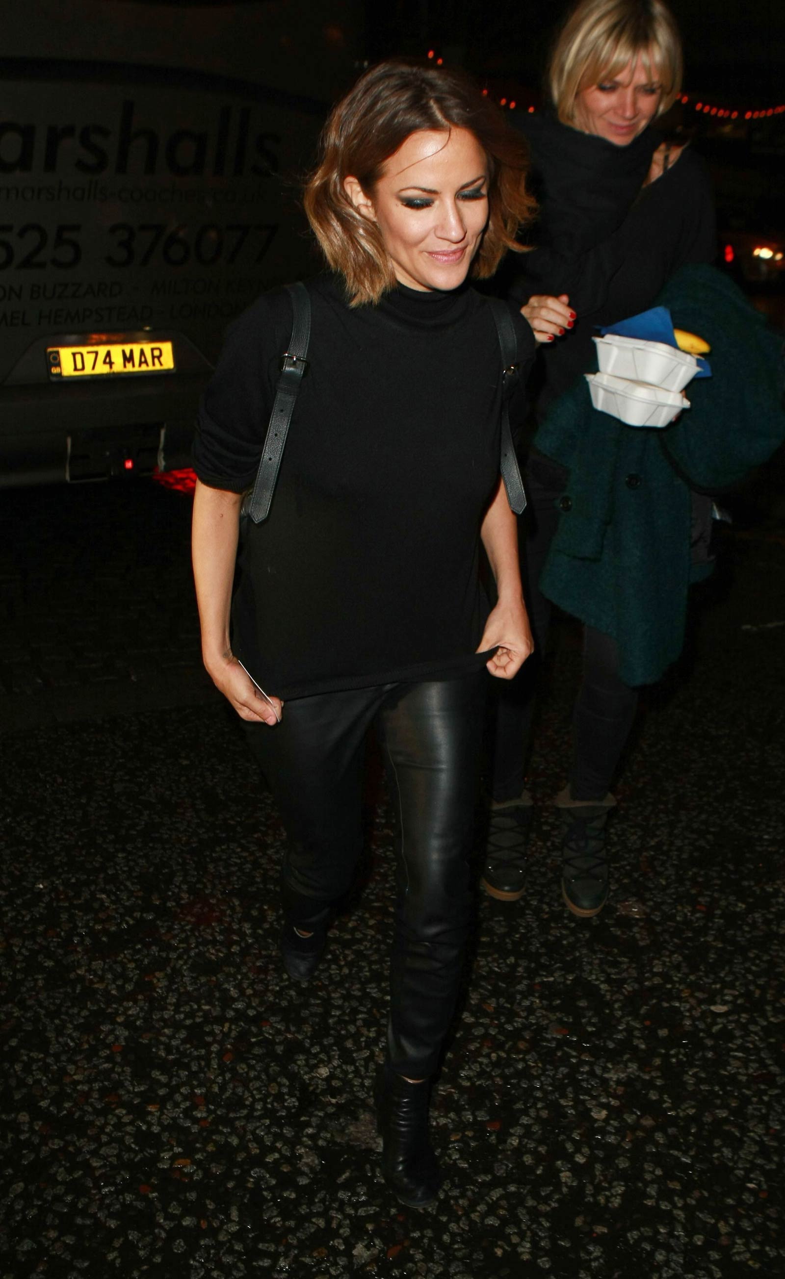 Caroline Flack candids in Birmingham