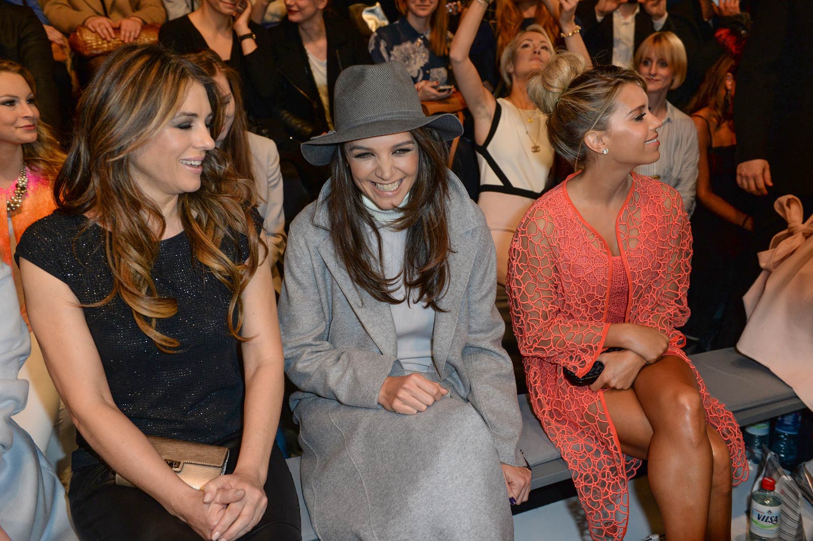 Elizabeth Hurley attends the Marc Cain show at the Mercedes-Benz Fashion Week