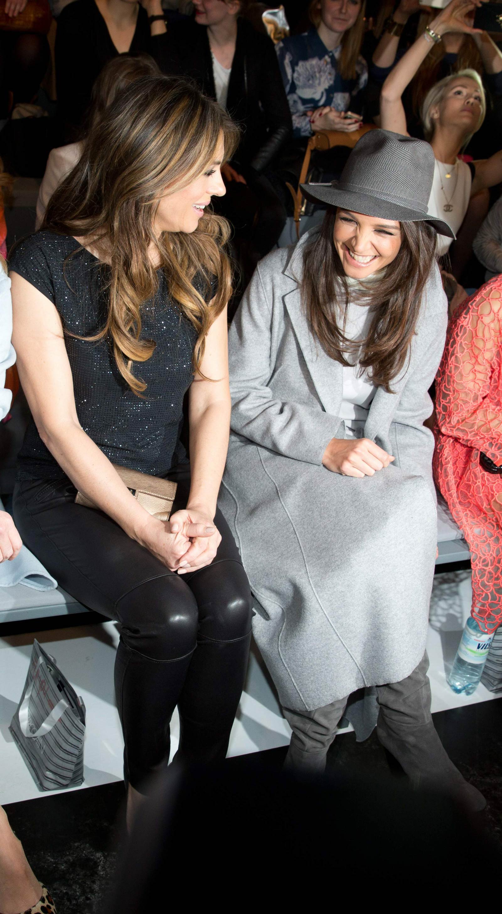 Elizabeth Hurley attends the Marc Cain show at the Mercedes-Benz Fashion Week