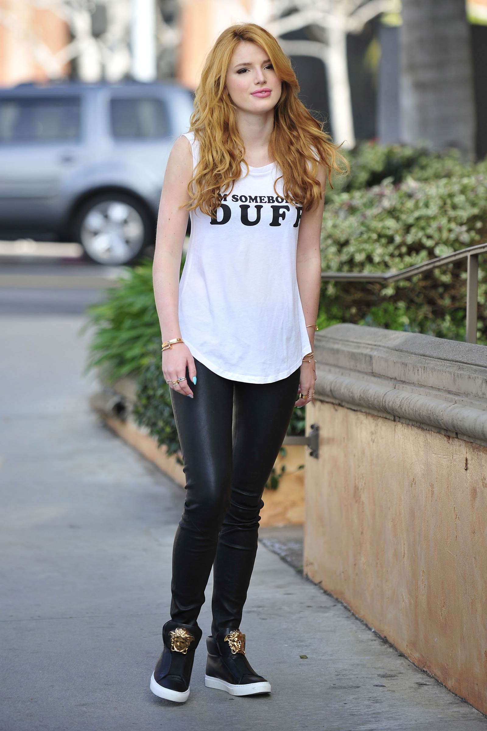 Bella Thorne leaving a Press Day Event for The Duff