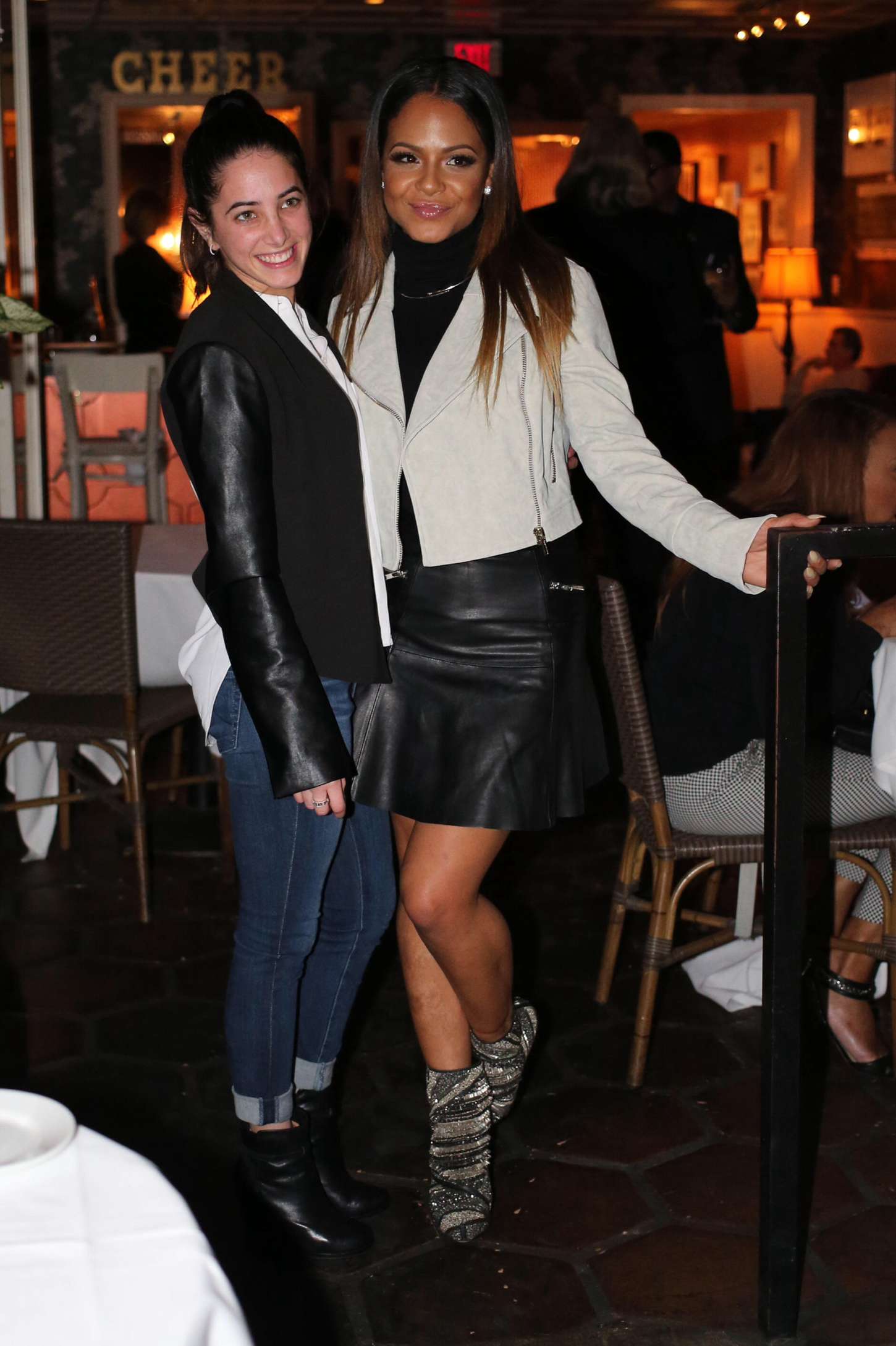 Christina Milian lunch with friends at Porta Via