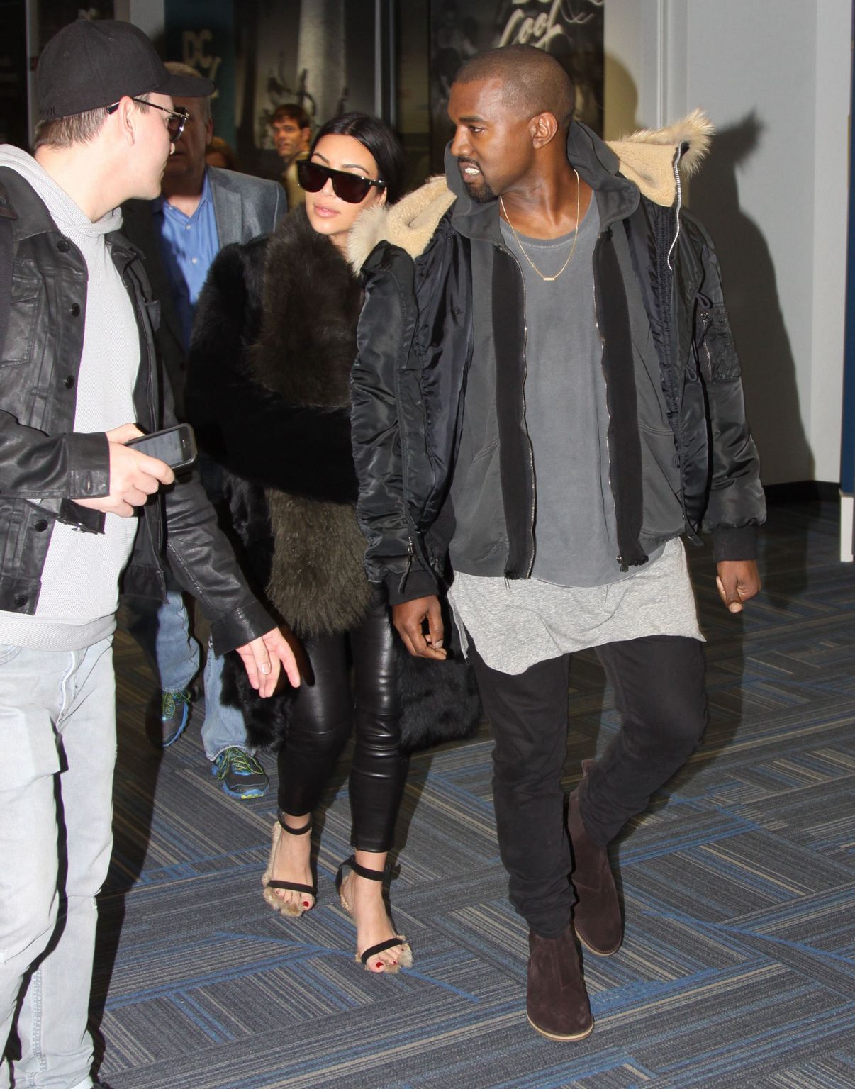 Kim Kardashian arriving at Washington Dulles International Airport