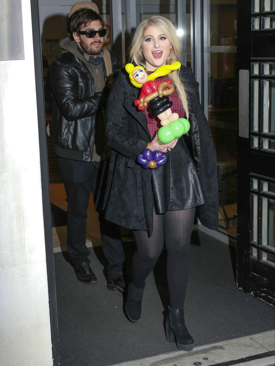 Meghan Trainor is seen leaving BBC Radio 2 Studios