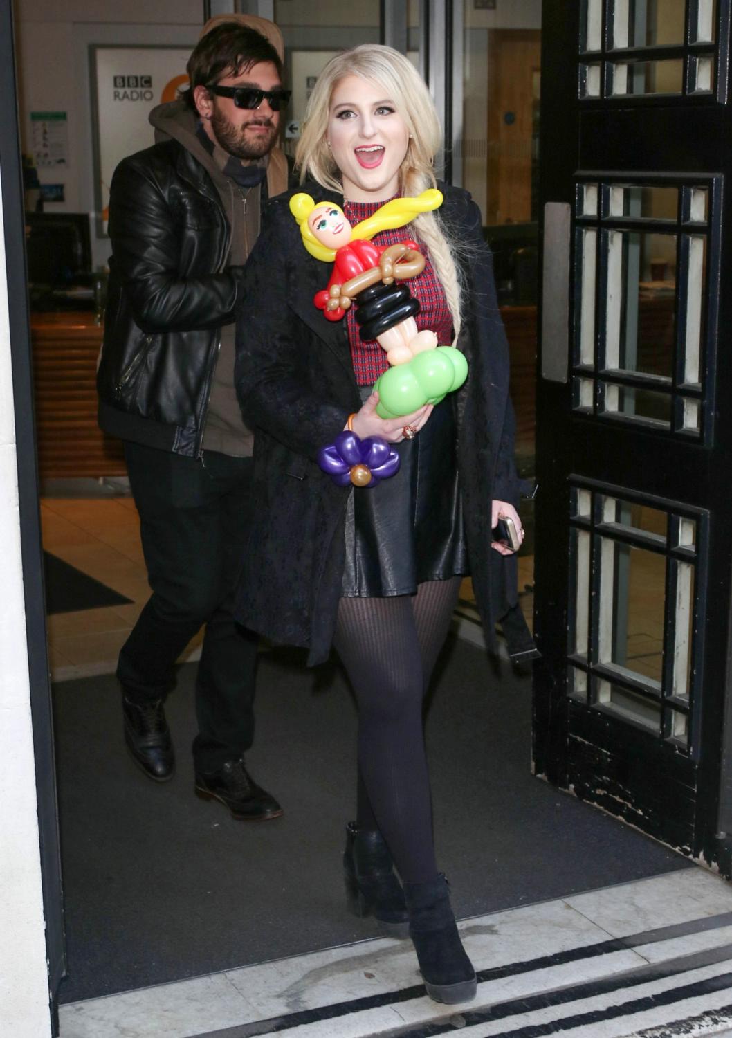 Meghan Trainor is seen leaving BBC Radio 2 Studios