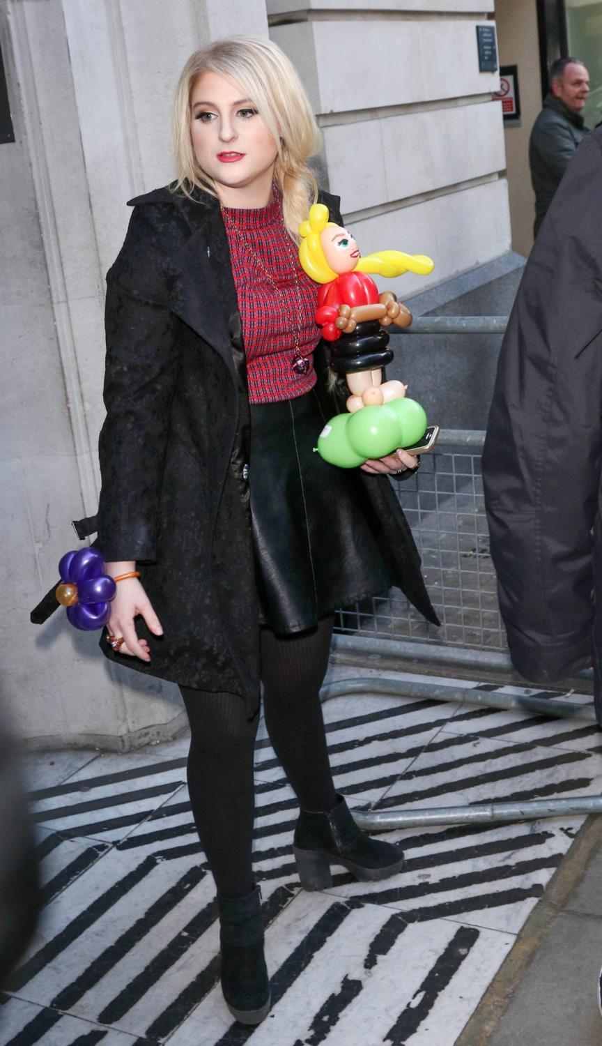 Meghan Trainor is seen leaving BBC Radio 2 Studios