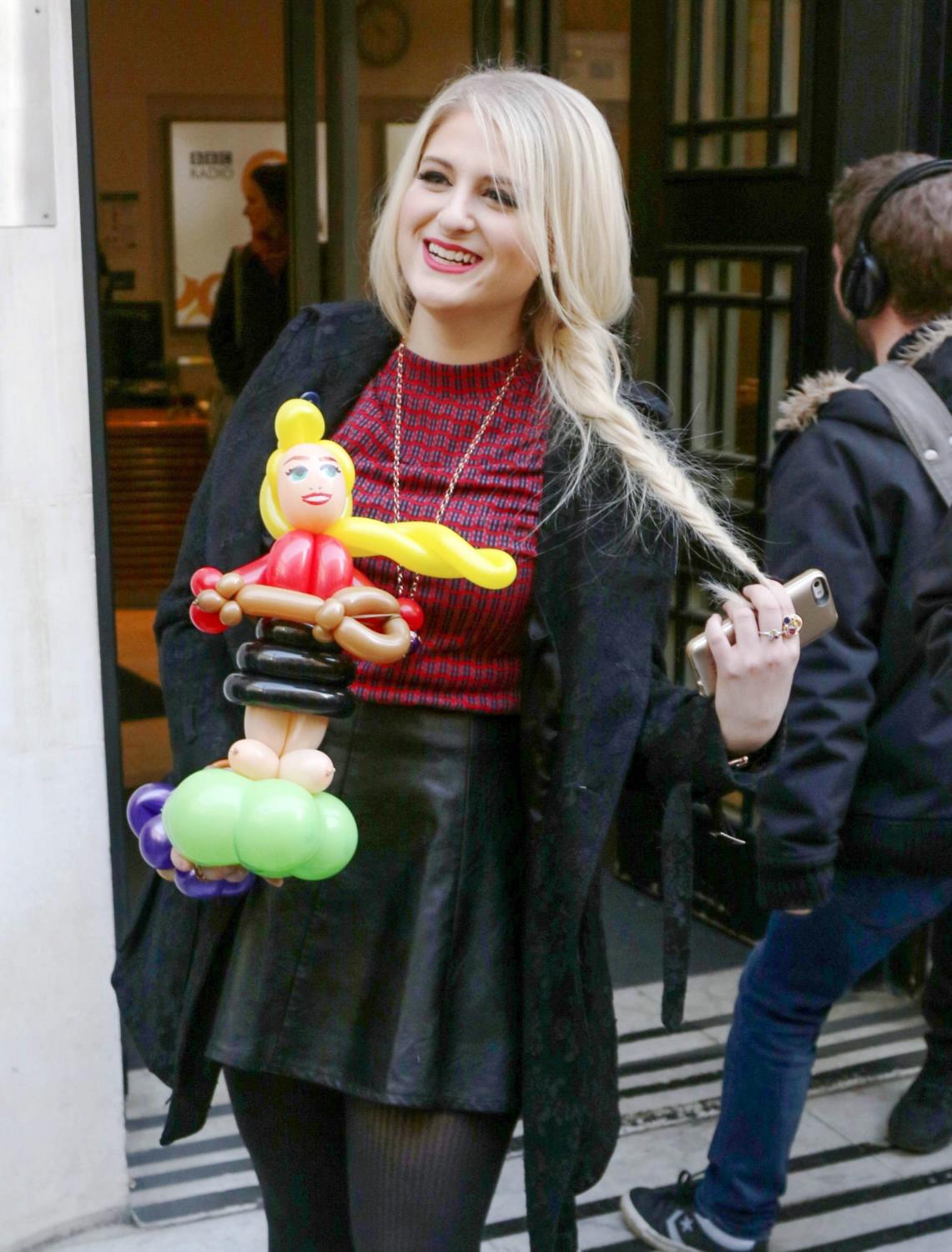 Meghan Trainor is seen leaving BBC Radio 2 Studios