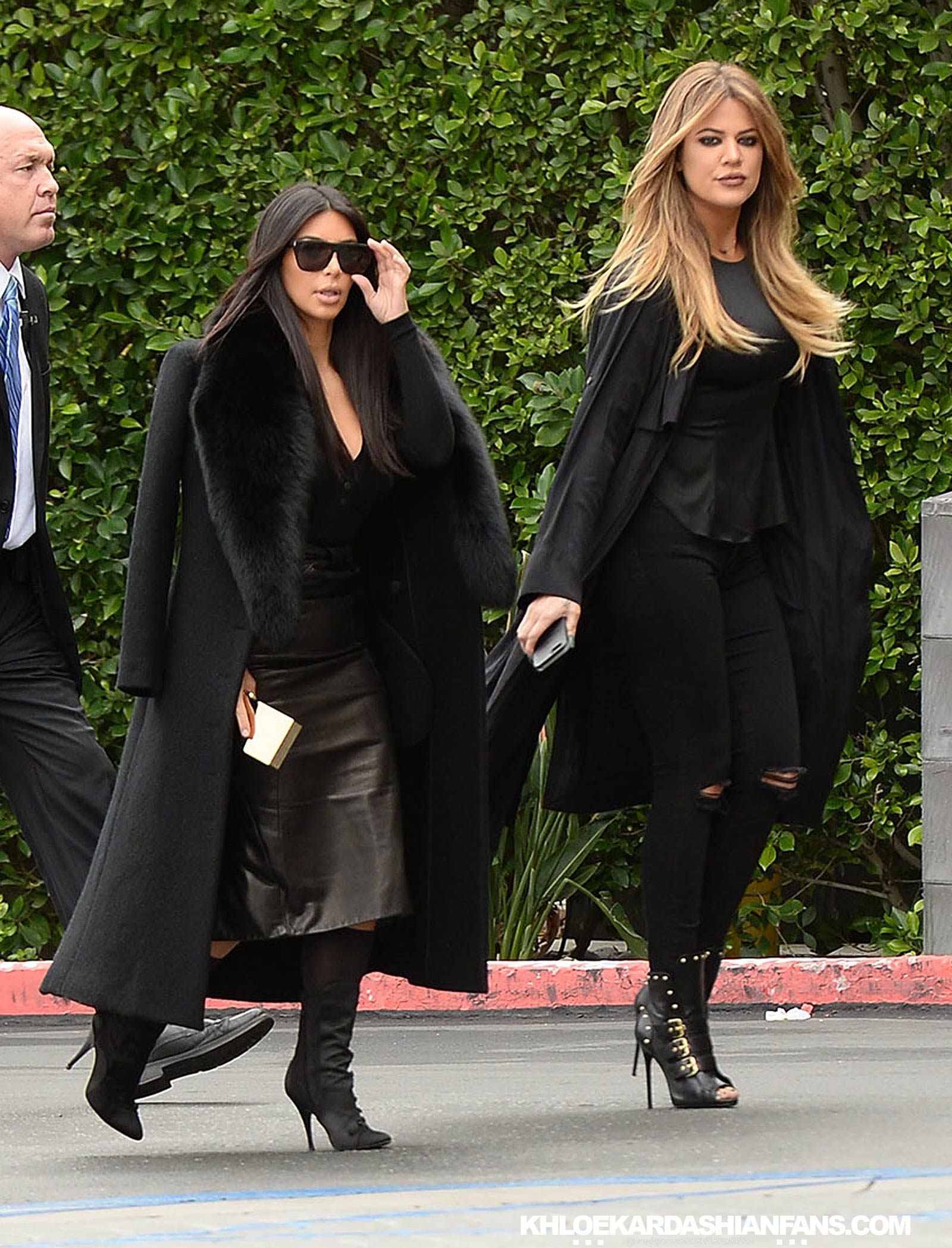 Kim & Khloe Kardashian arriving at Jenner Communications