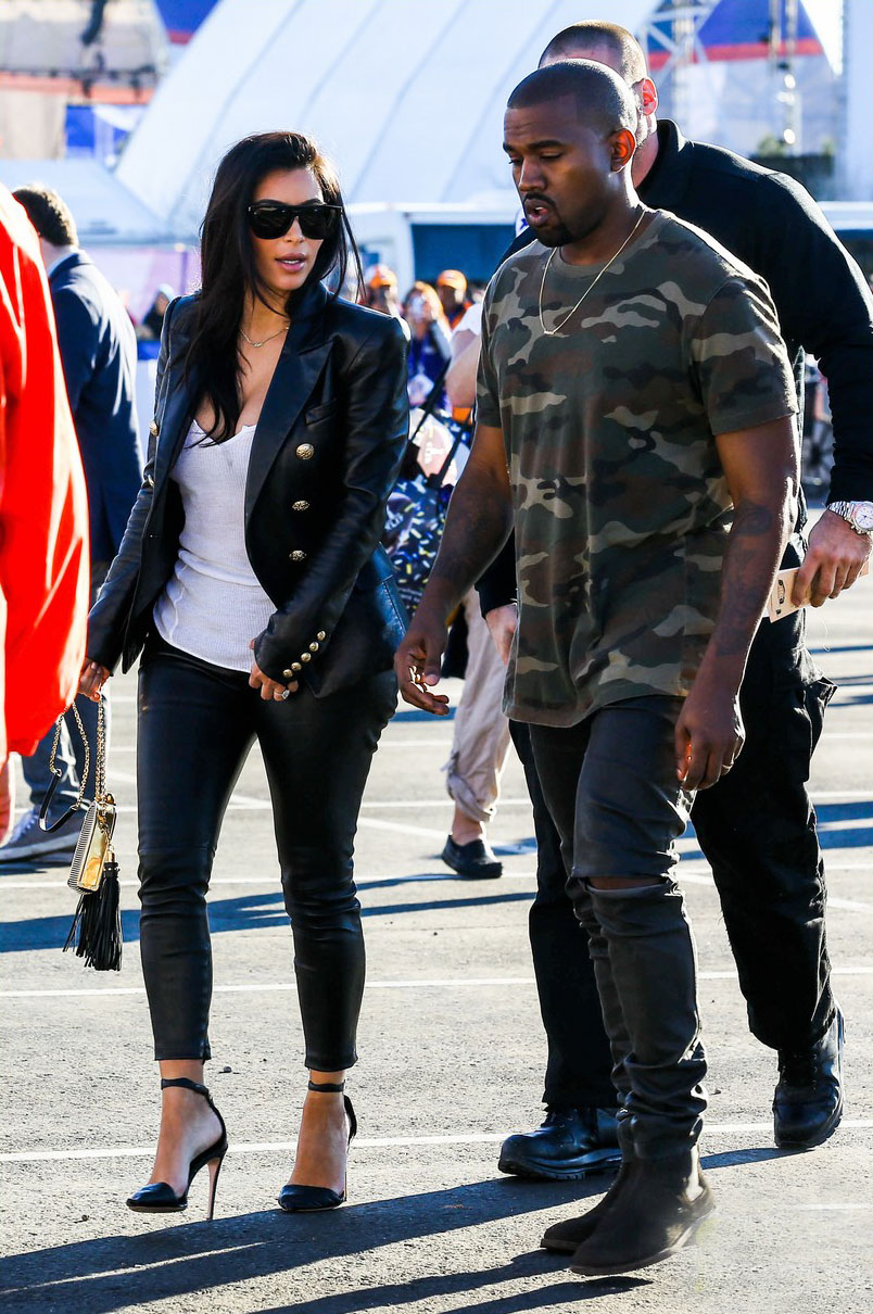 Kim Kardashian arrives for the 2015 Super Bowl