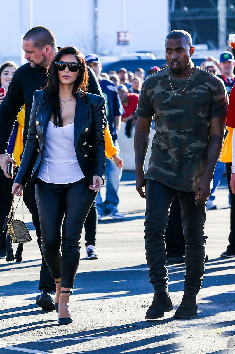 Kim Kardashian arrives for the 2015 Super Bowl