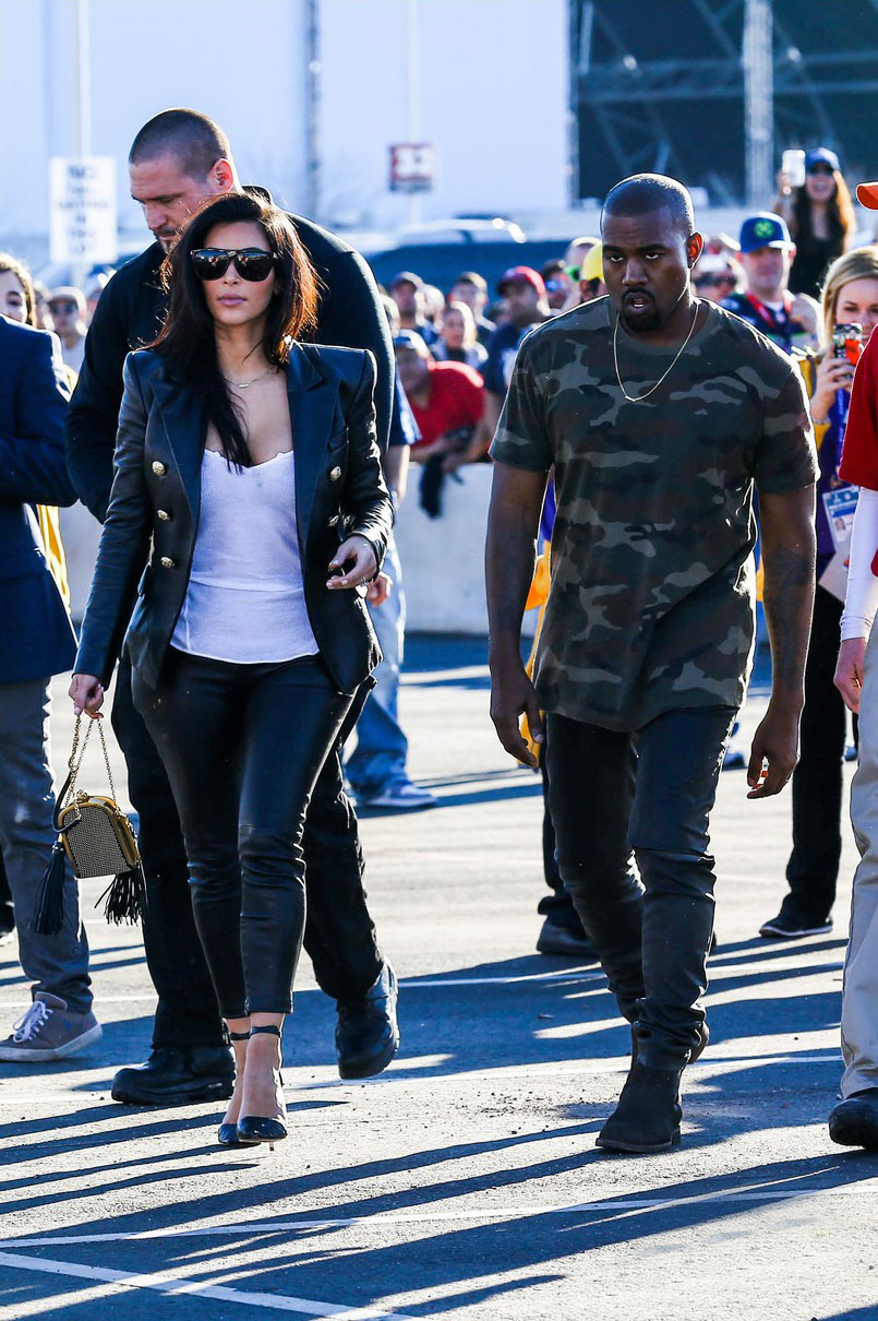 Kim Kardashian arrives for the 2015 Super Bowl