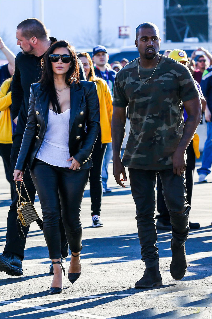 Kim Kardashian arrives for the 2015 Super Bowl