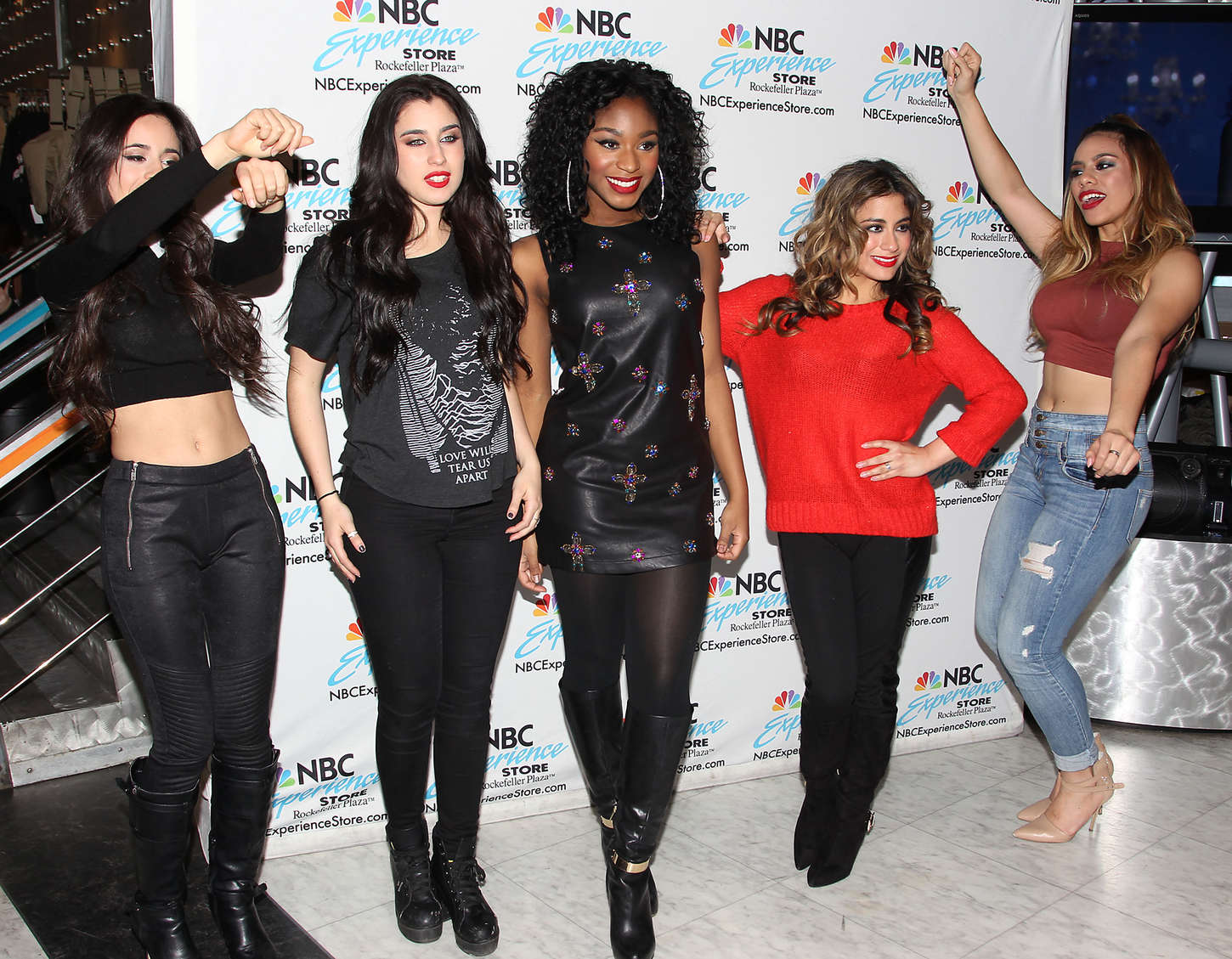 Fifth Harmony at the NBC Experience Store to promote and sign their new CD