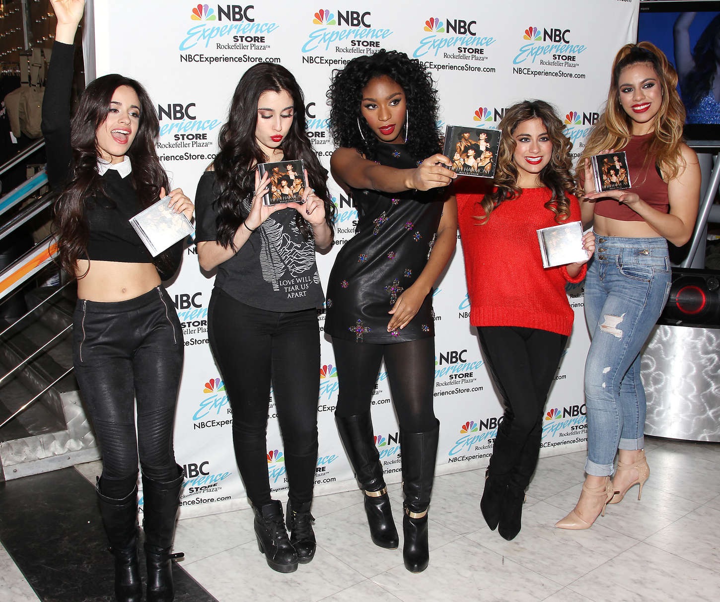 Fifth Harmony at the NBC Experience Store to promote and sign their new CD