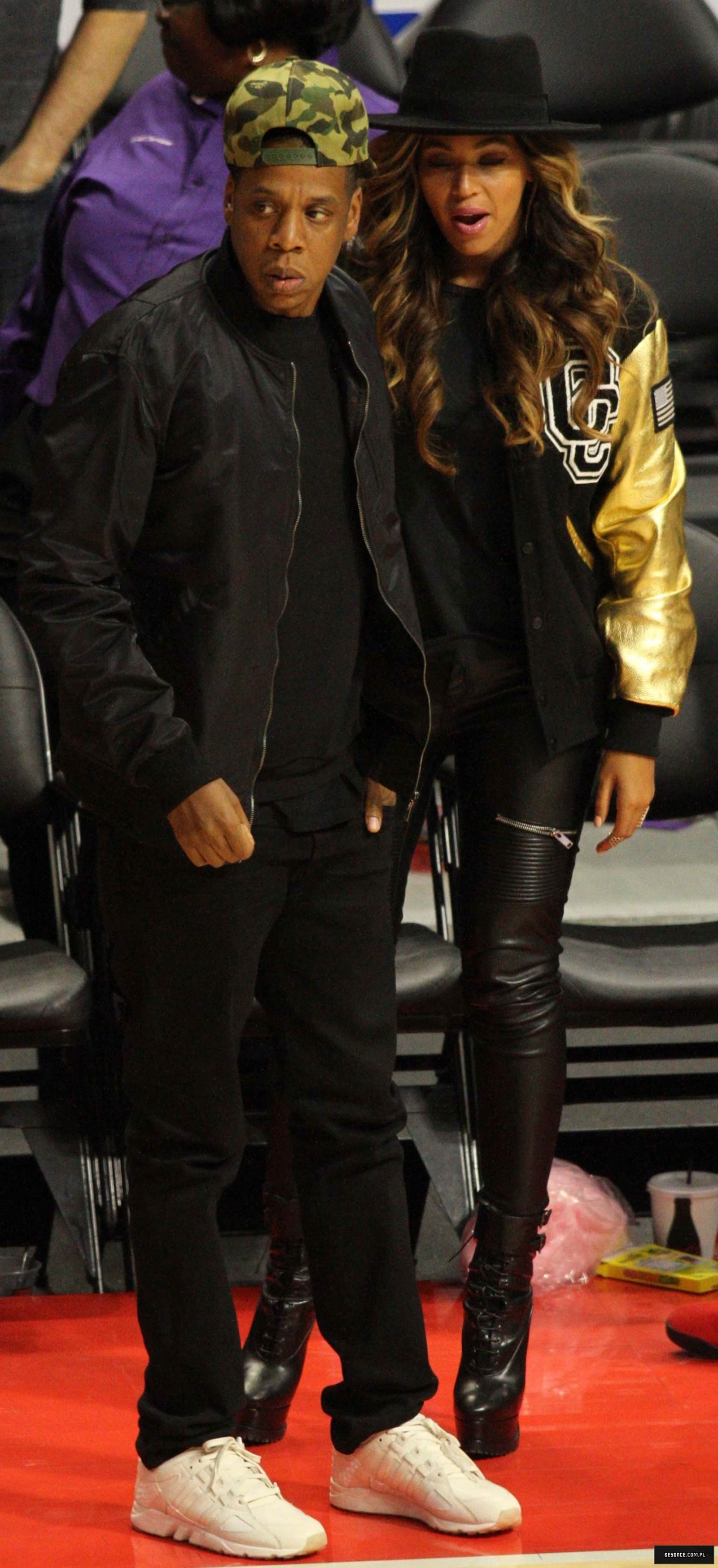 Beyonce attends Los Angeles Clippers vs Cleveland Cavaliers game