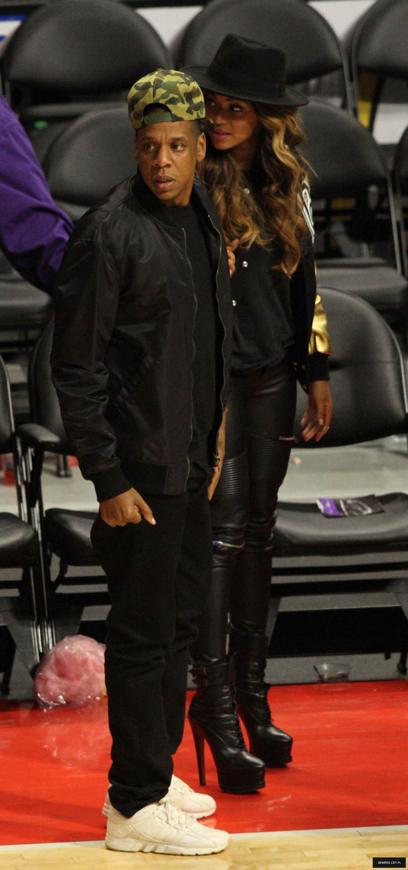 Beyonce attends Los Angeles Clippers vs Cleveland Cavaliers game