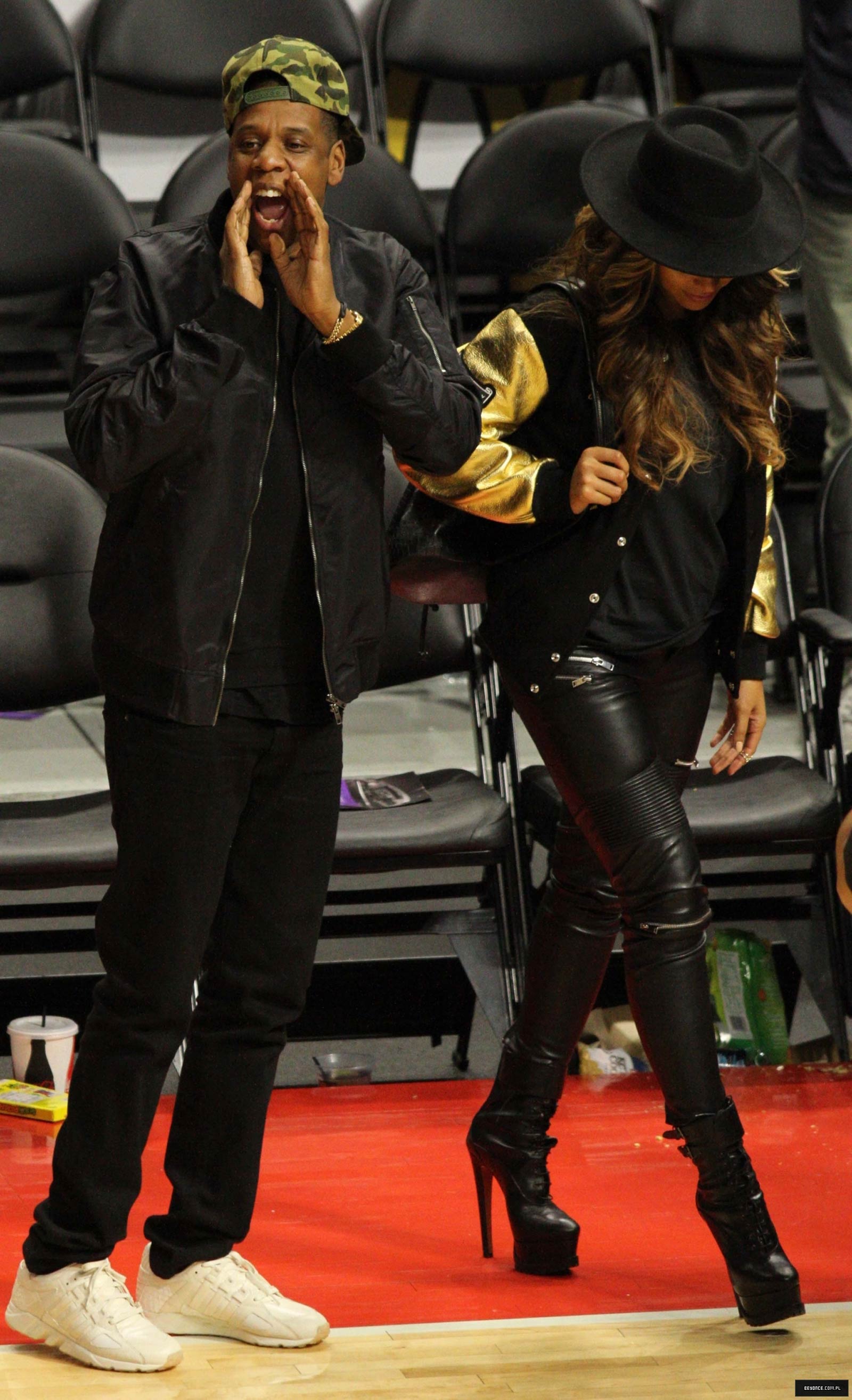 Beyonce attends Los Angeles Clippers vs Cleveland Cavaliers game