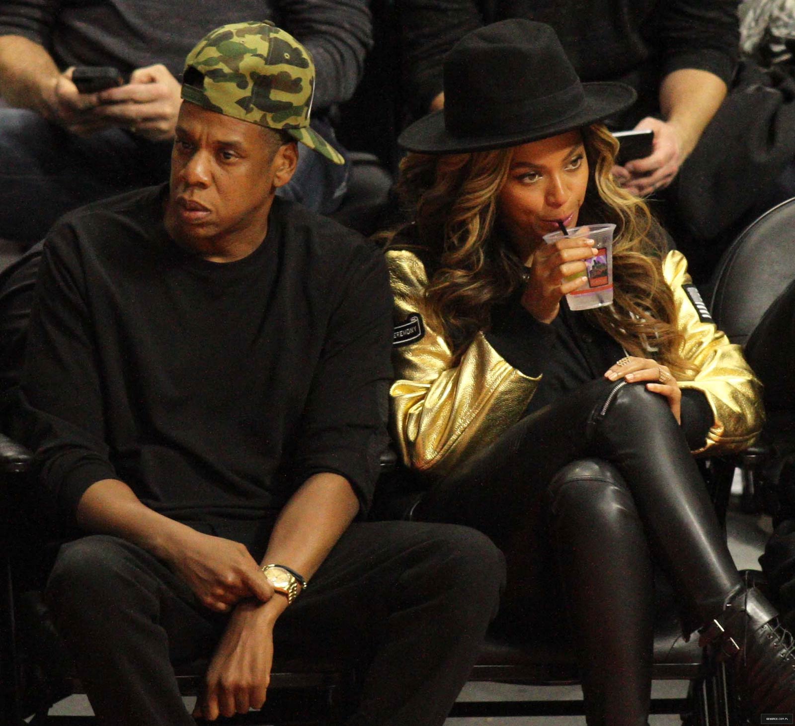 Beyonce attends Los Angeles Clippers vs Cleveland Cavaliers game