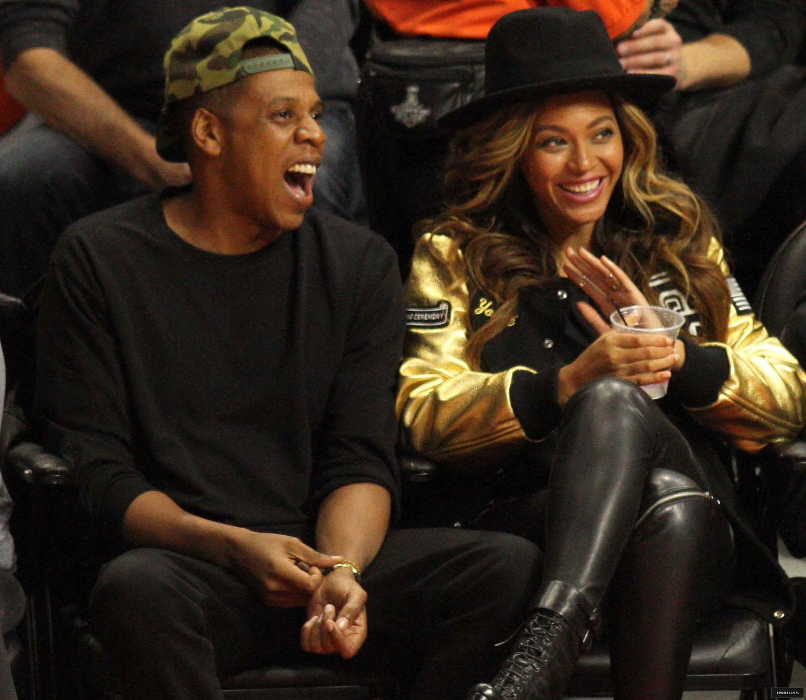 Beyonce attends Los Angeles Clippers vs Cleveland Cavaliers game