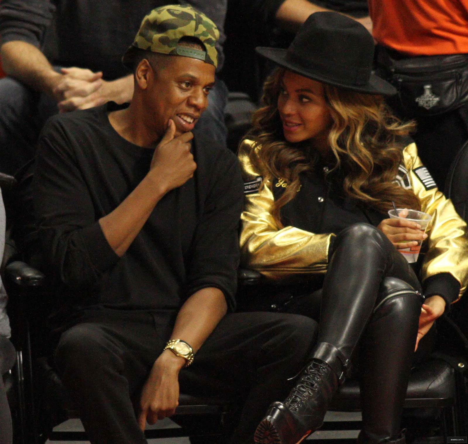 Beyonce attends Los Angeles Clippers vs Cleveland Cavaliers game