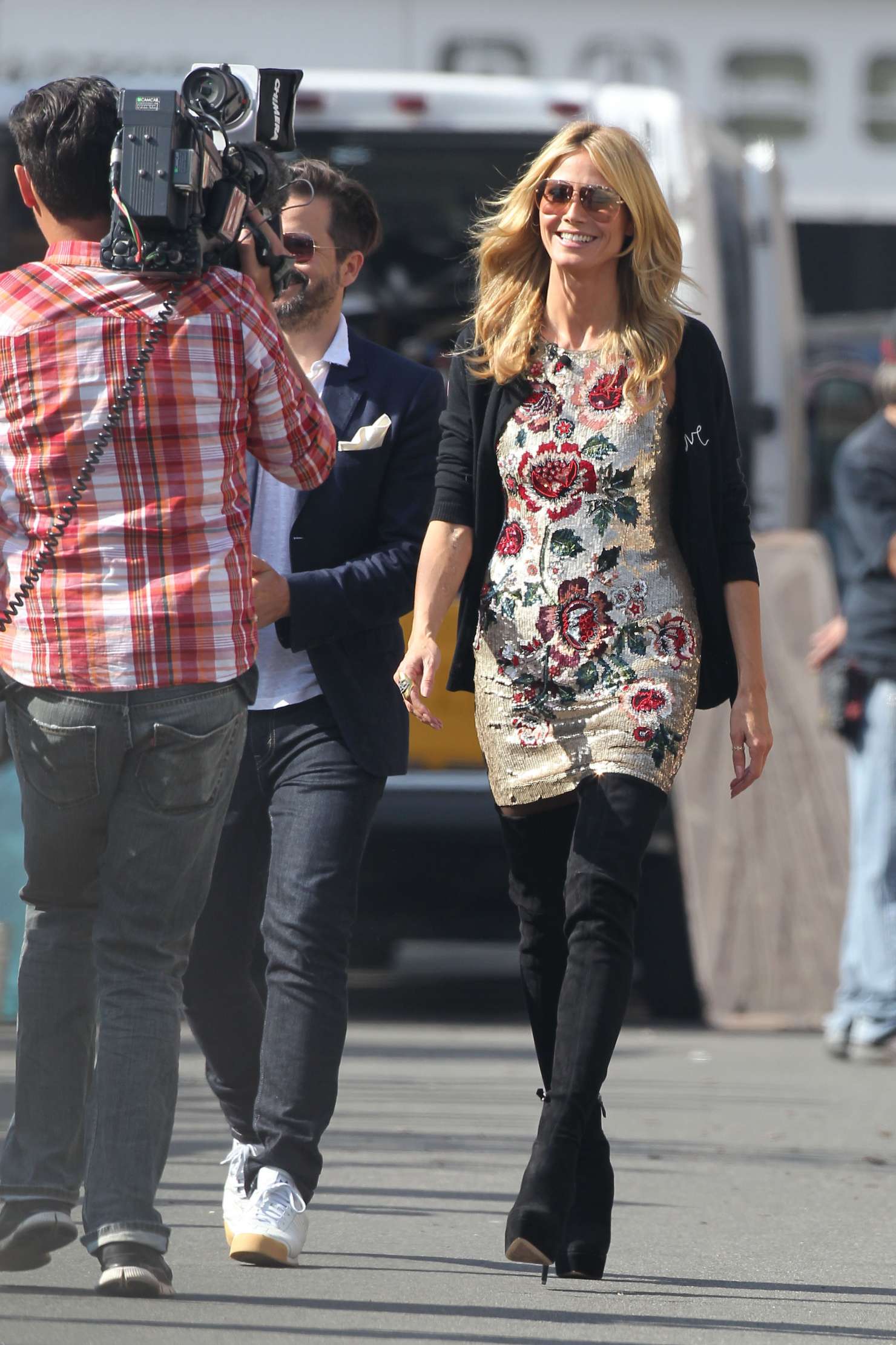 Heidi Klum on the Set of Germany Next Top Model Shooting in LA