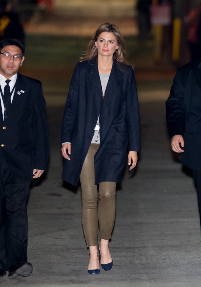 Stana Katic is seen at Jimmy Kimmel Live