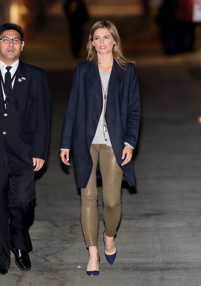 Stana Katic is seen at Jimmy Kimmel Live