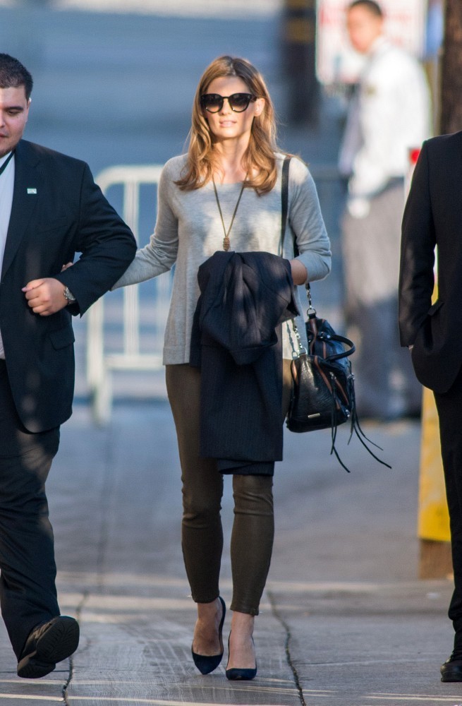 Stana Katic is seen at Jimmy Kimmel Live