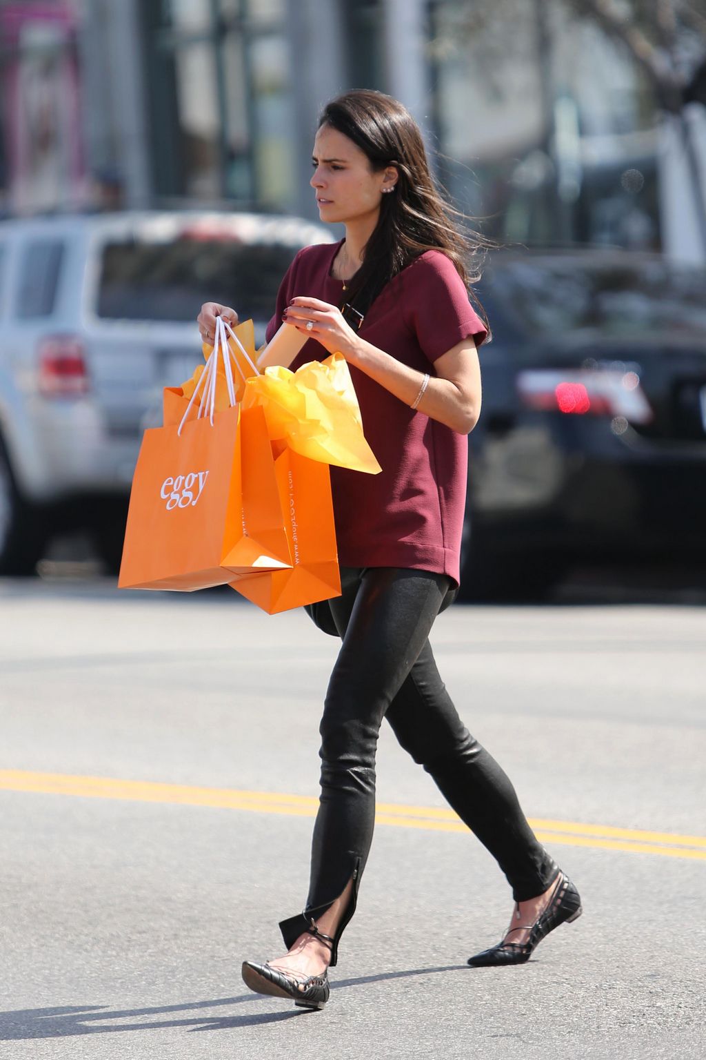 Jordana Brewster shopping at children’s boutique Eggy