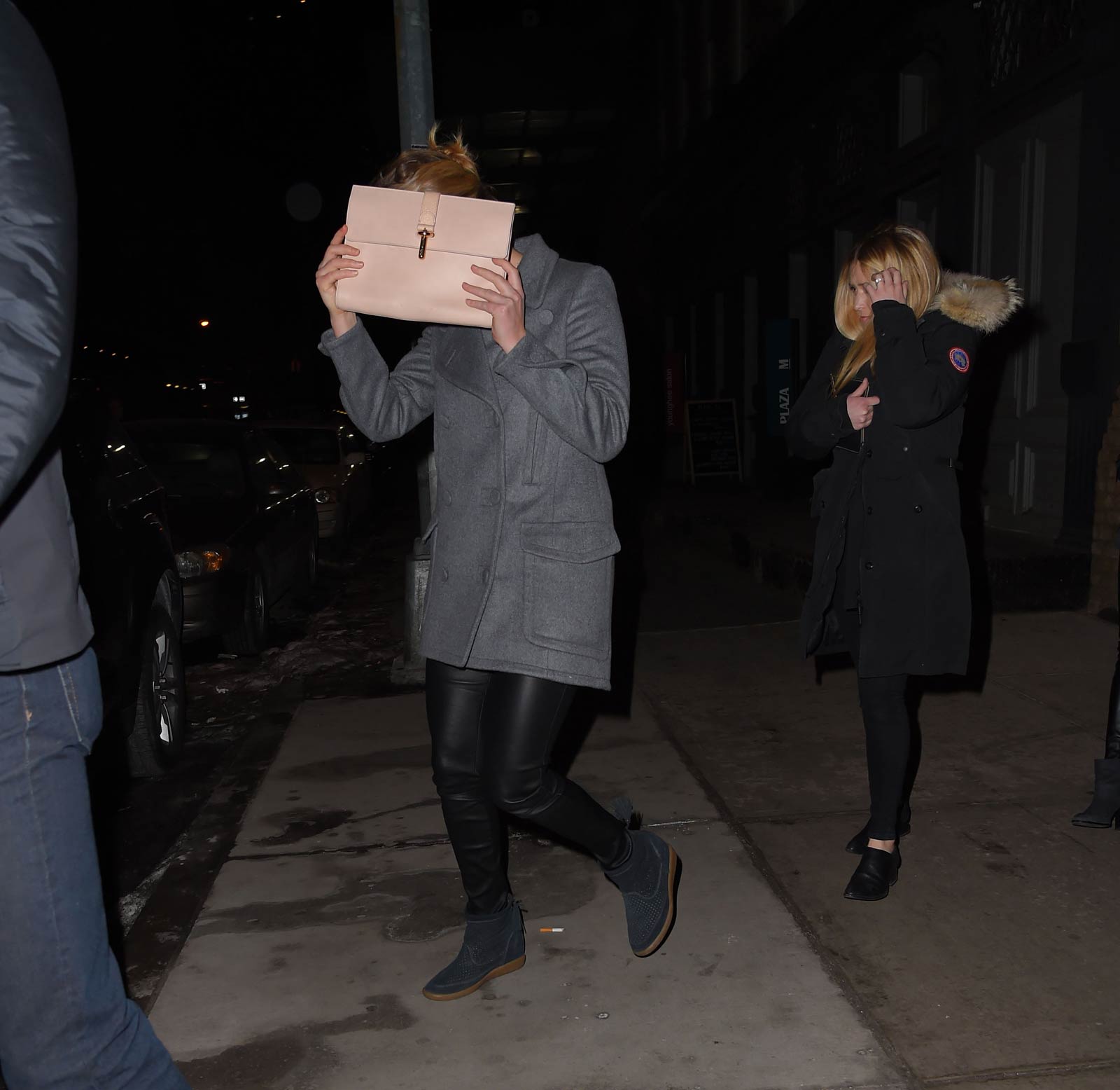 Jennifer Lawrence stepping out of Locanda Verde restaurant