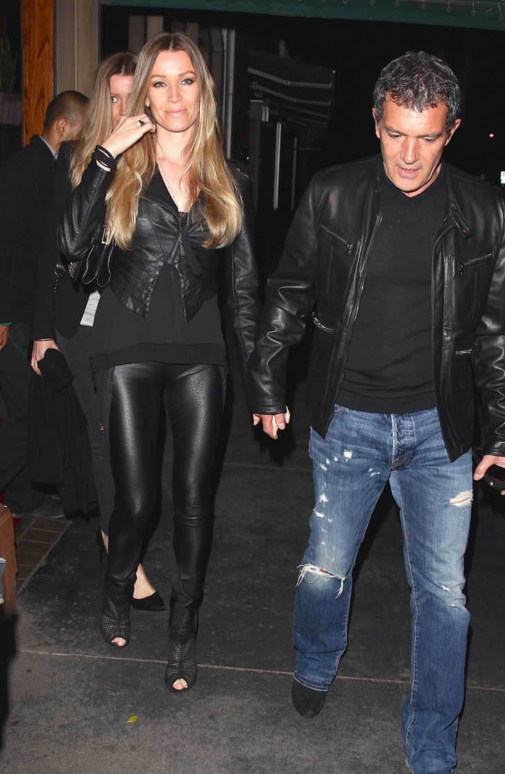 Nicole Kimpel & Antonio Banderas exit Madeo Restaurant