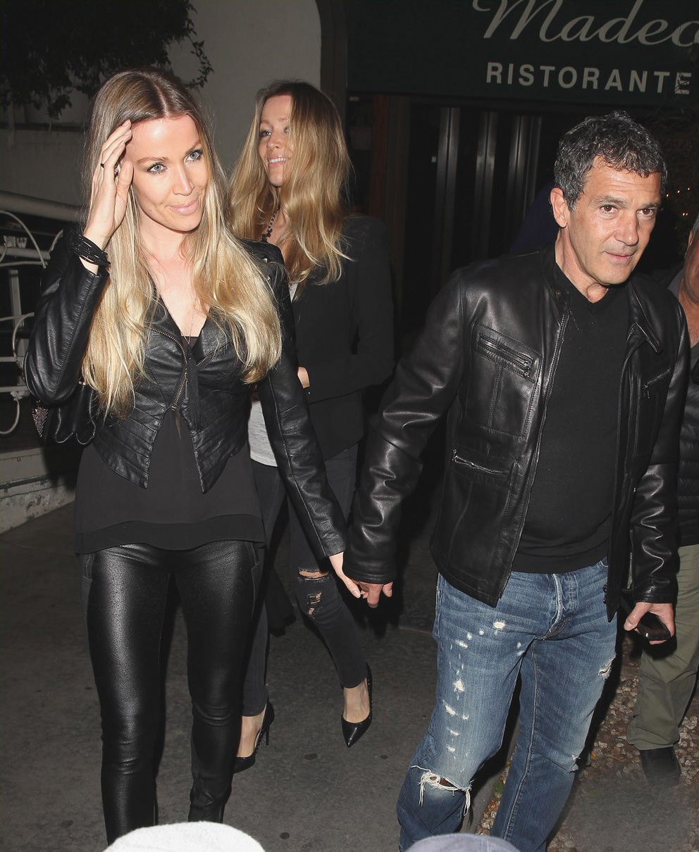 Nicole Kimpel & Antonio Banderas exit Madeo Restaurant