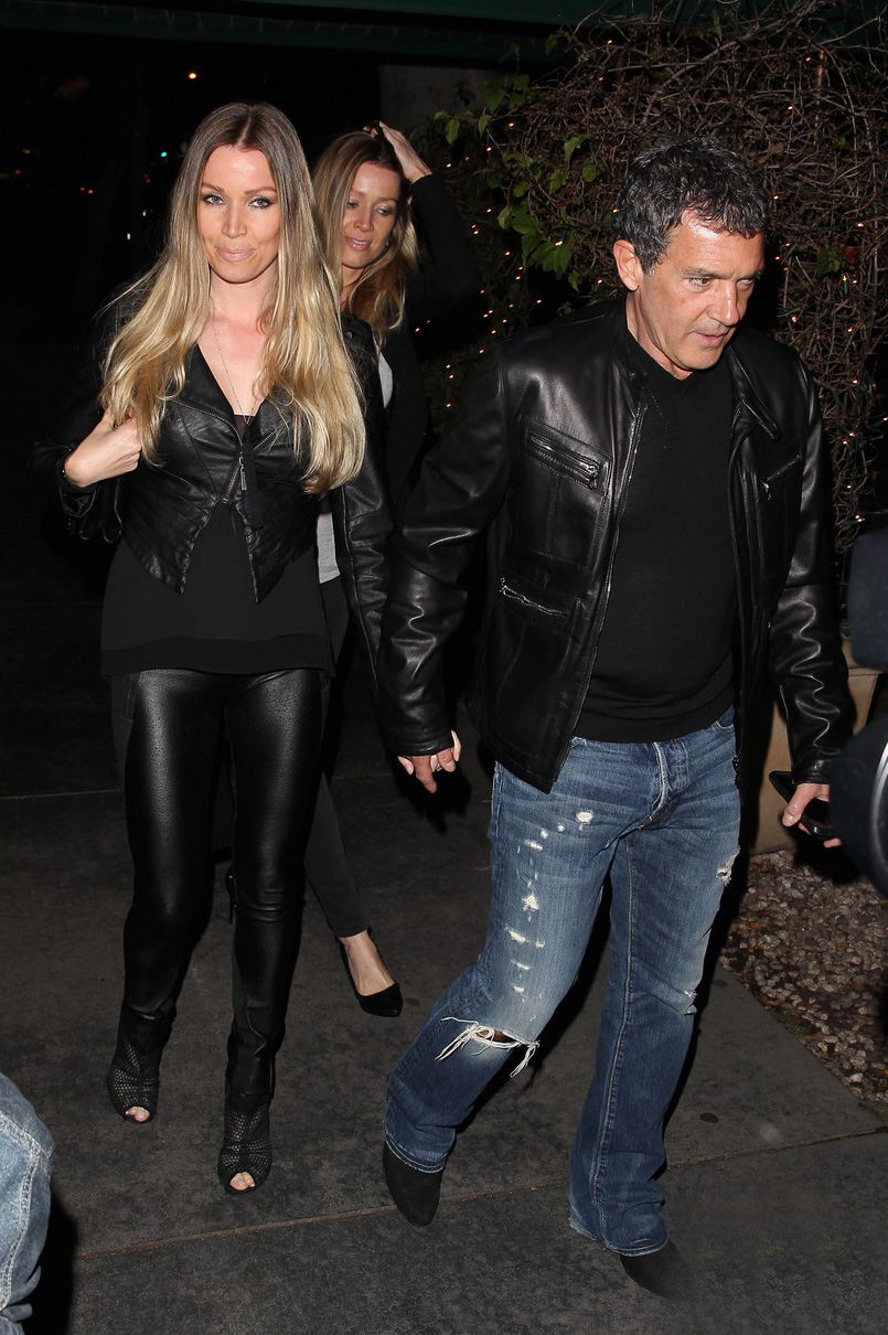 Nicole Kimpel & Antonio Banderas exit Madeo Restaurant