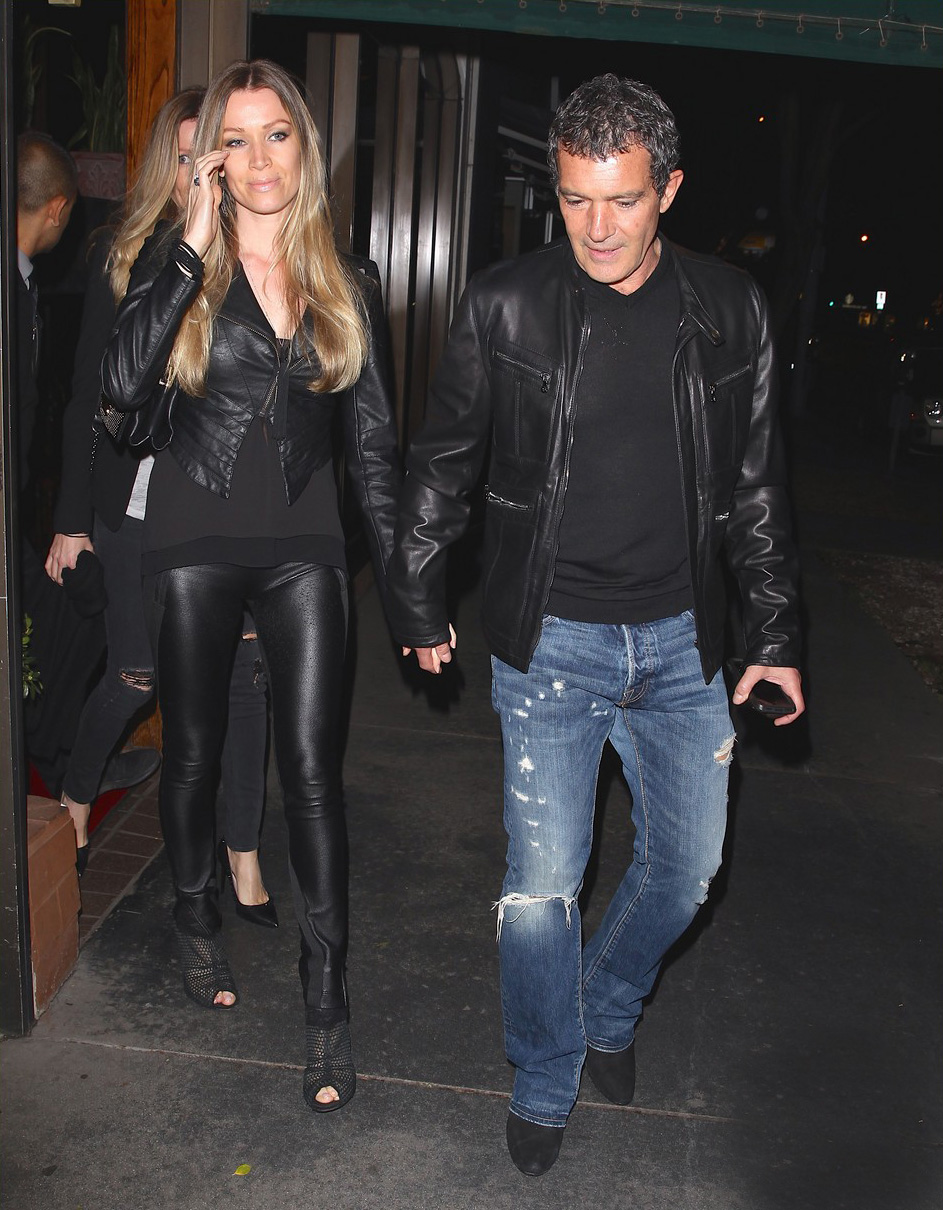 Nicole Kimpel & Antonio Banderas exit Madeo Restaurant