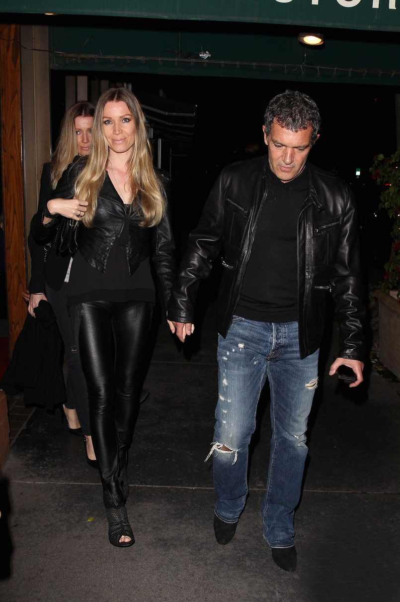 Nicole Kimpel & Antonio Banderas exit Madeo Restaurant